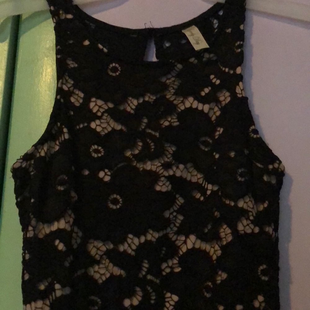 Lace black and beige dress . Worn only once !
